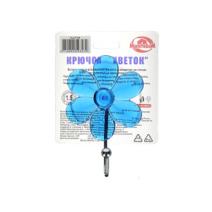 Крючок на присоске Цветок Мультидом, пластик, сталь 000000000001126869