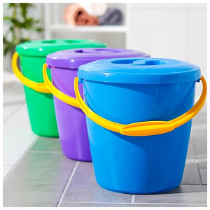 Ведро мерное с крышкой 10л ИНТЕРМ утолщенная стенка синий пластик 000000000001221229