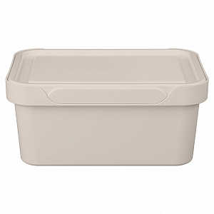 Ящик 27х19х12см 4,6л ECONOVA LUXE универсальный с крышкой светло-бежевый пластик 000000000001206119