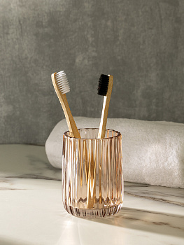 Стакан для зубных щёток DE'NASTIA Граненое стекло коричневый стекло 000000000001218920