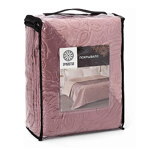 Покрывало 240х260см DE'NASTIA Палермо двустороннее атласное/матовое розовое 100% полиэстер 000000000001168964