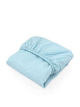Проcтыня натяжная DE'NASTIA БЯЗЬ 90x200+25см 100%Хлопок голубой C010730 000000000001192958