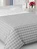 Покрывало 200х240см DE'NASTIA клетка 3слоя серое жаккард 55%хлопок 45%полиэстер