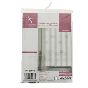 Штора для ванной 180х200см PRIMANOVA Hieroglyph PLE ПОЛИЭСТЕР DR-50039 000000000001204216