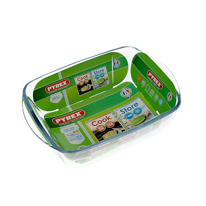 Форма для запекания 2,5л 28х20х8см PYREX прямоугольная с крышкой стекло 000000000001088916