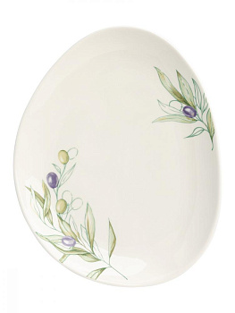 Тарелка обеденная 24,7x19,5x2,7см DE'NASTIA Оливки плоская фарфор 000000000001217743