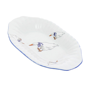 Овальное блюдо Гуси Porcelaine Czech Gold Hands, 20 см 000000000001136327