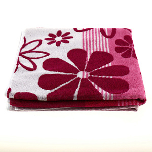 Полотенце махровое Privilea,70*140,100% хл,арт.10С40 Пальмира,малиновый.Произ-во Беларусь 000000000001184468