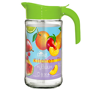 Кувшин 1,5л LARANGE АМФОРА ФРУКТЫ с крышкой Салатовая стекло 000000000001212045