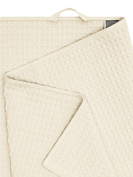 Полотенце вафельное 90x150см DE'NASTIA для бани/сауны молочный хлопок 100% 000000000001219811