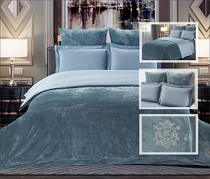 Комплект постельного белья ЕВРО Линдор(Деним) Наволочка 50*70+простынь-100%хлопок.Пододеяльник+наволочка70х70-50%хлопок/50%велсофт.SR56-1431-Евро к-т 000000000001200029