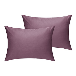 Наволочки 50x70см 2 шт DE'NASTIA сиреневый сатин NEW/хлопок 100% 000000000001217221