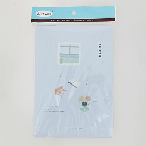 Зеркало косметическое 10,5х16,5см стекло/картон 000000000001209153