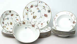 Набор столовой посуды 19 предметов BALSFORD Латона Персия (десертная 19см-6шт/суповая 21см-6шт/обеденная 27см-6шт/салатник 1,4л) фарфор 000000000001204618