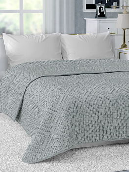 Покрывало DE'NASTIA Пиксель двустороннее 240х240см 100%Полиэстер серый U000149 000000000001199209