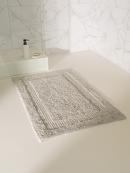 Коврик для ванной 60x100см DE'NASTIA Вафля серый хлопок 000000000001220597
