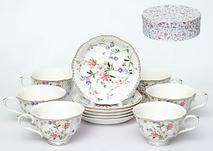 Набор чайный 12шт 6чашек 250мл/6блюдец фарфор Сола подарочная упаковка Золото Balsford 174-42004 000000000001197935