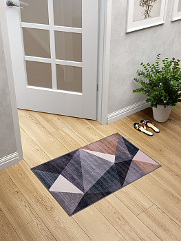 Коврик придверный 50x80см LUCKY Треугольники серый/коричневый полиэстер 000000000001211915