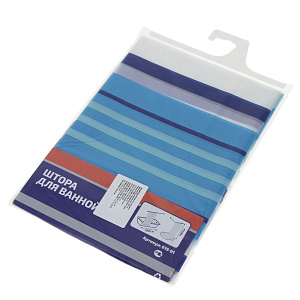 Штора для ванной Синие полосы, 180х180 см 000000000001176919