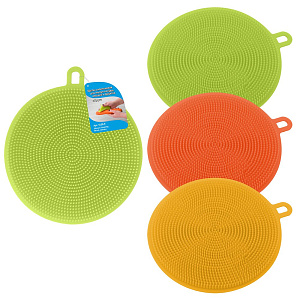 Щетка силиконовая d10,5см МУЛЬТИДОМ Круг для мытья посуды овощей и фруктов. Силикон 000000000001209469