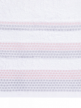 Полотенце махровое LUCKY Бордюр точки 450gsm 70x140 100% хлопок, белый/ розовый D100408 000000000001227651