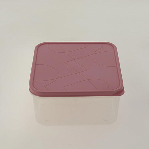 Контейнер для продуктов Amore квадратный 1,2 л клубничный лед с декором Тюльпаны GR1855КЛ-ТП 000000000001190753