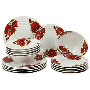 Столовый набор Маки Estetica, 18 предметов 000000000001170358