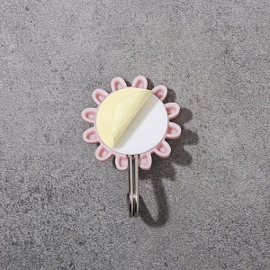 Набор крючков 6шт Ромашки на липучке микс пластик 000000000001211451