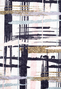 Коврик универсальный 60x100см LUCKY Штрихи черный/розовый/зеленый 100% полиэстер 000000000001211044