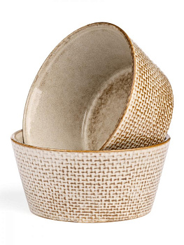 Салатник 13,2см LUCKY Лен бежевый керамика 000000000001211786