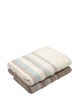 Набор махровых полотенец LUCKY 450gsm 50x90 (2шт) 100% Хлопок бежевый/молочный D100034 000000000001191115