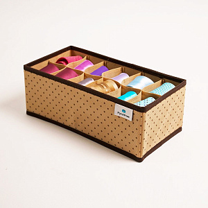 Органайзер для хранения 12 секций 30x15x11см РУТАУПАК ГОРОХ ткань 000000000001211984