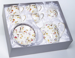 Набор чайный 10 предметов BALSFORD АМАИ (чашка 270мл-4шт, блюдце 4шт, чайник 1250мл, сахарница 300мл) фарфор 000000000001216255