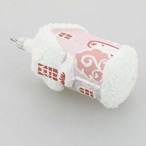 Декоративное украшение Избушка 12см БИРЮСИНКА розовый стекло 000000000001207660