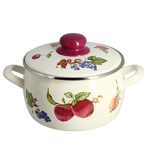 Кастрюля 2,2л Фрукты металлическая крышка 2413 000000000001140017