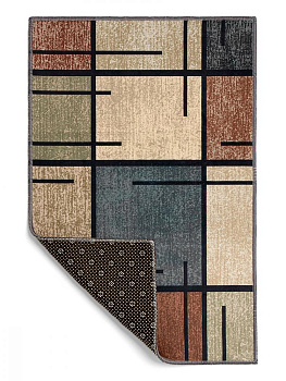 Коврик придверный 40x60см LUCKY Квадраты коричневый/серый полиэстер 000000000001200450