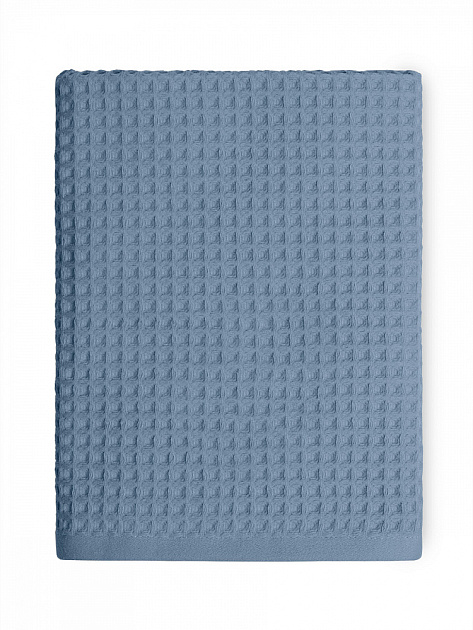 Полотенце вафельное 50x90см DE'NASTIA для бани/сауны 300гр синий хлопок 000000000001228558