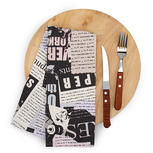 Полотенце кухонное 35х60см LUCKY Газета цветная хлопок 100% 000000000001218574