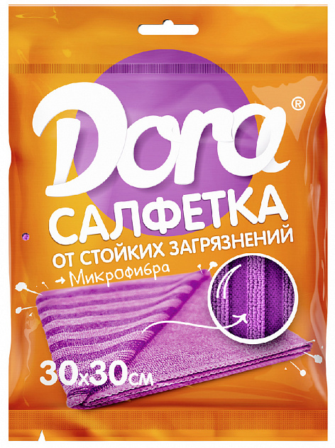 Салфетка от стойких загрязнений Dora  30х30см микрофибра с  нейлоновой нитью, артикул 2001-008 000000000001203024