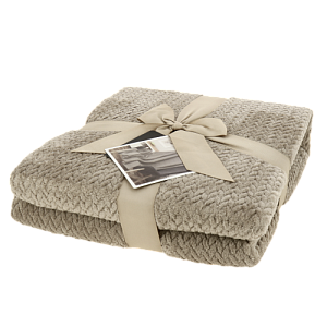 Плед DE'NASTIA Елочка 200х220 100%полиэстер бежевый T040158 000000000001200627