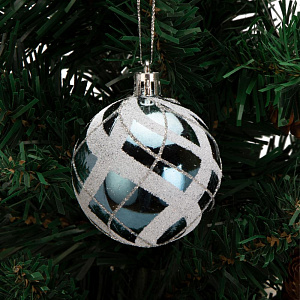 Декоративное украшение Набор шаров 6шт 6см серия Голубая пластик 000000000001224116