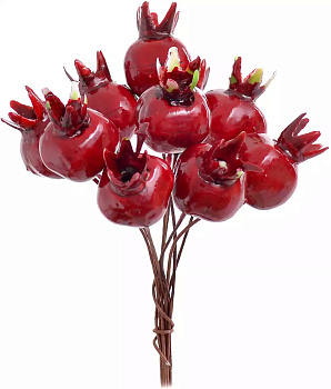 Декоративное украшение Набор веток 10шт 12см Ягодки на вставках пластик 000000000001220868