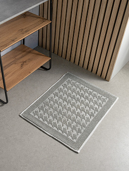 Коврик универсальный 60x80см DE'NASTIA Гусиные лапки букле серый/белый хлопок 000000000001228477