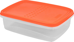 Контейнер для продуктов Plast Team PATTERN FLEX, с гибкой полиэтиленовой крышкой, прямоугольный, коралловый, 1,3л, 202х150х60 (PT1132) 000000000001201521
