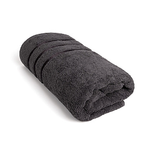 Полотенце махровое 70x140см LUCKY Бордюр сатиновая лента тёмно-серый хлопок 000000000001221608