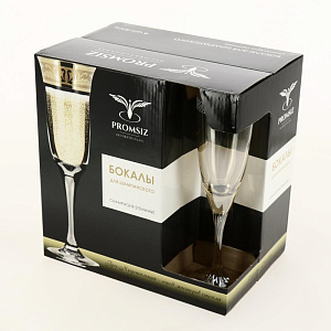 Набор бокалов для шампанского 6шт 150мл ПРОМСИЗ Флирт стекло 000000000001202216