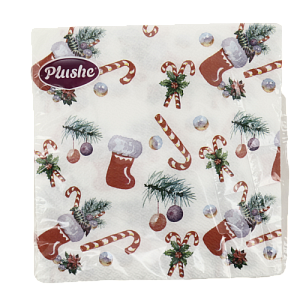 Салфетки бумажные 33 Plushe Новогодние сладости двухслойные 15 листов 15950 000000000001202568