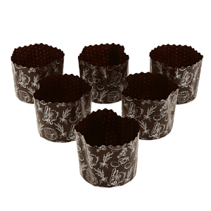 Форма для выпечки куличей 6шт Мультидом при t до +220°С. Не требует смазки. Изготовлено из бумаги. 000000000001205151