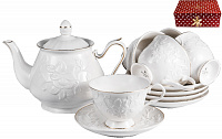 Сервиз чайный 13 предметов (чашки 220мл, чайник 1л) BALSFORD Грация Агава фарфор 000000000001183392