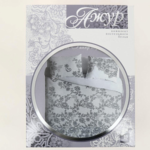 Комплект постельного белья 1,5сп Павлина Ажур Гипюр бязь вид 2 серый 125гр/м2 100% хлопок 000000000001203565